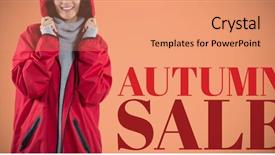  Presentation with orange - PPT layouts consisting of smiling woman in hooded jacket background and a coral colored foreground