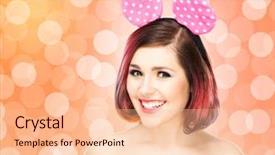  Presentation with mickey mouse - Slide set featuring smiling woman in mickey mouse background and a lemonade colored foreground