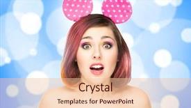  Presentation with mickey mouse - Beautiful theme featuring smiling woman in mickey mouse backdrop and a lemonade colored foreground