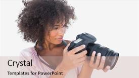  Presentation with smiling kids at summer camp - Amazing slides having smiling woman looking at digital backdrop and a  colored foreground