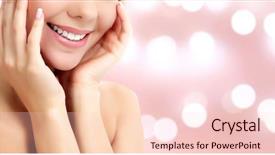  Presentation with abstract - Cool new slides with smiling woman on an abstract backdrop and a lemonade colored foreground