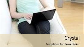  Presentation with internet surfing - Audience pleasing slides consisting of smiling-woman-surfing-the-internet backdrop and a lemonade colored foreground