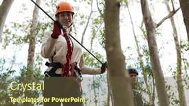  Presentation with safety - Presentation design featuring smiling-woman-wearing-safety-helmet background and a tawny brown colored foreground