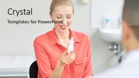  Presentation with nasal medicine - Beautiful PPT layouts featuring medicine healthcare medication and people backdrop and a light gray colored foreground
