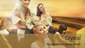  Presentation with women driving - Slides having smiling women driving a car background and a gold colored foreground