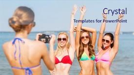  Presentation with summer camp group of diverse - Audience pleasing PPT theme consisting of three red pieces of salami backdrop and a coral colored foreground