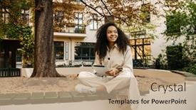  Presentation with lotus - Theme consisting of smiling-young-african-girl-wearing background and a coral colored foreground