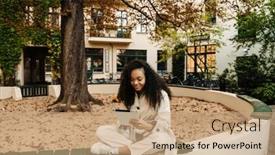  Presentation with playground - Presentation with smiling-young-african-girl-wearing background and a coral colored foreground