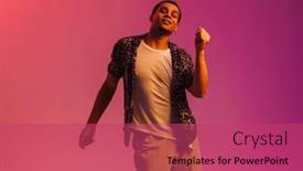  Presentation with neon - PPT theme consisting of smiling-young-african-man-wearing background and a red colored foreground