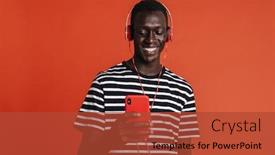  Presentation with afro - Audience pleasing presentation design consisting of smiling-young-afro-american-man backdrop and a red colored foreground
