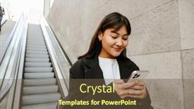  Presentation with asian - PPT layouts with smiling-young-asian-girl-wearing background and a tawny brown colored foreground