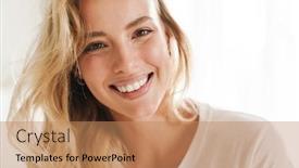  Presentation with living room - Theme featuring smiling-young-beautiful-blonde-woman background and a coral colored foreground