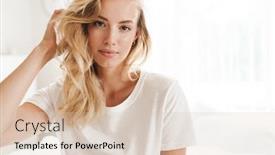  Presentation with living room - Presentation with smiling-young-beautiful-blonde-woman background and a lemonade colored foreground