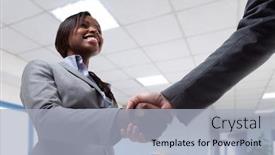  Presentation with black business - Amazing presentation design having smiling-young-black-business-woman backdrop and a light blue colored foreground