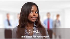  Presentation with black people - Beautiful slide set featuring smiling-young-black-businesswoman backdrop and a tawny brown colored foreground