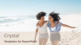  Presentation with black women - Slide set featuring smiling-young-black-woman-having background and a lemonade colored foreground