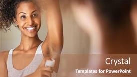  Presentation with black woman - Colorful PPT theme enhanced with smiling-young-black-woman-spraying backdrop and a coral colored foreground