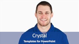  Presentation with white pigeon against the blue - PPT layouts enhanced with smiling young blue collar worker background and a ocean colored foreground