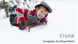  Presentation with old fashioned - Presentation theme having smiling-young-boy-playing background and a sky blue colored foreground