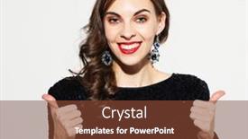  Presentation with bright white - Cool new PPT theme with smiling-young-brunette-woman-wearing backdrop and a tawny brown colored foreground