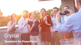  Presentation with young business woman smile show - Amazing theme having smiling young business colleagues talking backdrop and a red colored foreground