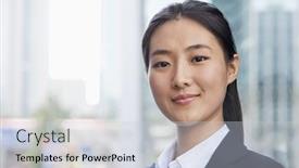  Presentation with camera - Presentation having smiling-young-businesswoman-looking background and a lemonade colored foreground