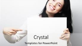  Presentation with signboard - Slides having style woman showing blank signboard background and a white colored foreground