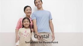  Presentation with married - Presentation theme having smiling young couple and daughter background and a mint green colored foreground