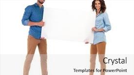  Presentation with physiology body - Amazing slides having smiling young couple holding blank backdrop and a light gray colored foreground