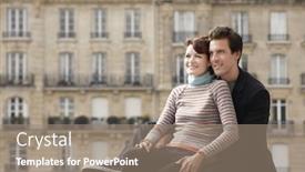  Presentation with bridge - Slides having smiling-young-couple-sitting background and a  colored foreground