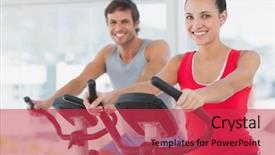  Presentation with class - PPT layouts having smiling young couple working background and a red colored foreground