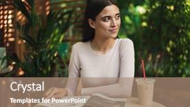  Presentation with smoothies - Beautiful slides featuring smiling young girl reading magazine backdrop and a coral colored foreground