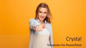  Presentation with smiling little girl - Cool new slides with smiling young girl with braces backdrop and a gold colored foreground