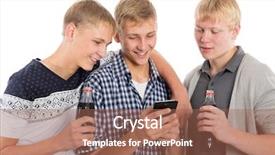  Presentation with drink beverages - Amazing theme having smiling young guys drink beverages and use the smartphone two of the boys twin brothers backdrop and a coral colored foreground