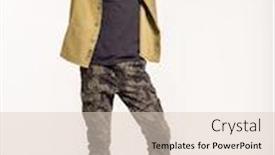  Presentation with clothing - PPT theme having smiling-young-man-in-camouflage background and a lemonade colored foreground