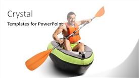  Presentation with man riding big bike motor - Slide deck consisting of smiling-young-man-riding background and a white colored foreground