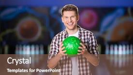  Presentation with bowling - Theme consisting of young man with bowling ball background and a  colored foreground