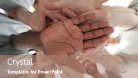  Presentation with tall - Beautiful slide set featuring smiling-young-people-making backdrop and a coral colored foreground