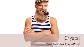  Presentation with pipe - Amazing presentation theme having smiling-young-sailor backdrop and a soft green colored foreground