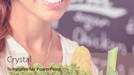  Presentation with vegetables - Beautiful slides featuring smiling-young-woman-holding-vegetables backdrop and a lemonade colored foreground