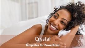  Presentation with african beauty - PPT theme enhanced with smiling-young-woman-holding-white background and a red colored foreground