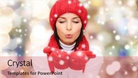  Presentation with christmas holidays - Presentation theme consisting of mother with children in red and blue suits of superheroes on their faces are masks and they are in raincoats they are posing in a bright room background and a coral colored foreground