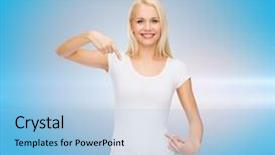  Presentation with design - Presentation with portrait of fashionable pretty long-haired woman with blue eyes in the hat in the sun outdoors on blurred background close up background and a coral colored foreground