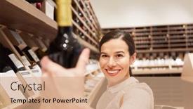  Presentation with reading - Slide set enhanced with smiling-young-woman-reading-label background and a coral colored foreground