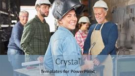  Presentation with locksmith - Theme featuring smiling-young-woman background and a light blue colored foreground