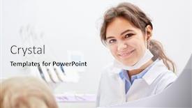  Presentation with dental assistant - Amazing slides having smiling-young-woman backdrop and a white colored foreground