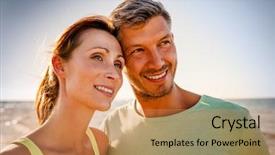  Presentation with law of the sea - Slide deck featuring smiling younger couple after workout background and a  colored foreground