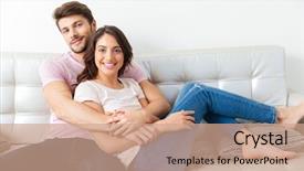  Presentation with smiling paramedic sitting in ambulance - Colorful theme enhanced with smilling - portrait of a beautiful smiling backdrop and a coral colored foreground