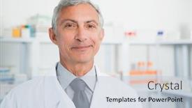  Presentation with healthcare workers - Theme featuring smilling-chemist-wearing-labcoat background and a lemonade colored foreground