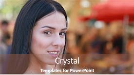  Presentation with busy street - Slide set with smilling-woman-is-standing background and a tawny brown colored foreground